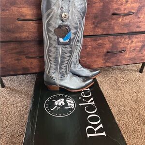 Silver Metallic Cowboy Boots